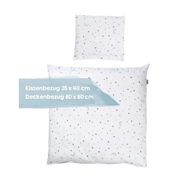 Biele bavlnené detské obliečky do postieľky 80x80 cm Sternenzauber – Roba-image-3