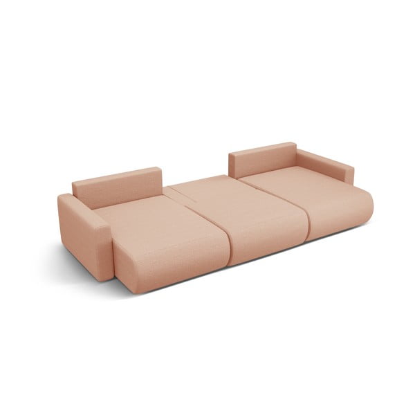 Ružová rozkladacia rohová pohovka s úložným priestorom (do "U") Belfast – Cosmopolitan Design-image-2