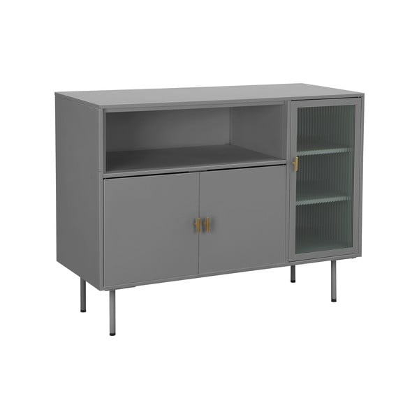 Sivá kovová vitrína 104x80 cm Rosalie – Støraa-image-2