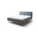 Zelená/modrá čalúnená dvojlôžková posteľ s úložným priestorom s roštom 180x200 cm Frieda – Meise Möbel