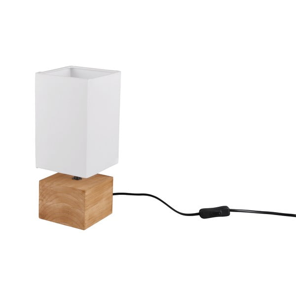 Stolová lampa s textilným tienidlom v bielo-prírodnej farbe (výška 30 cm) Woody – Reality