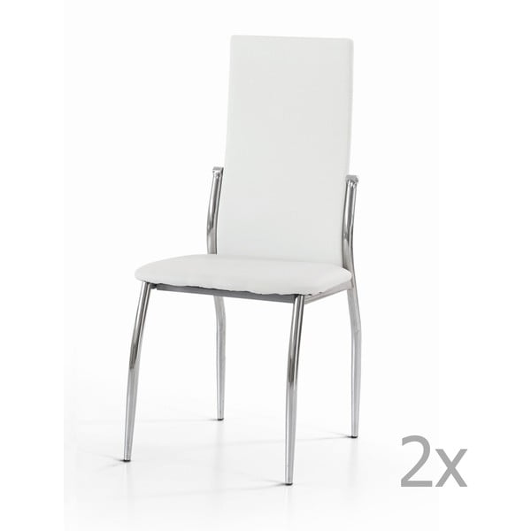Sada 2 bielych jedálenských stoličiek Castagnetti Simple
