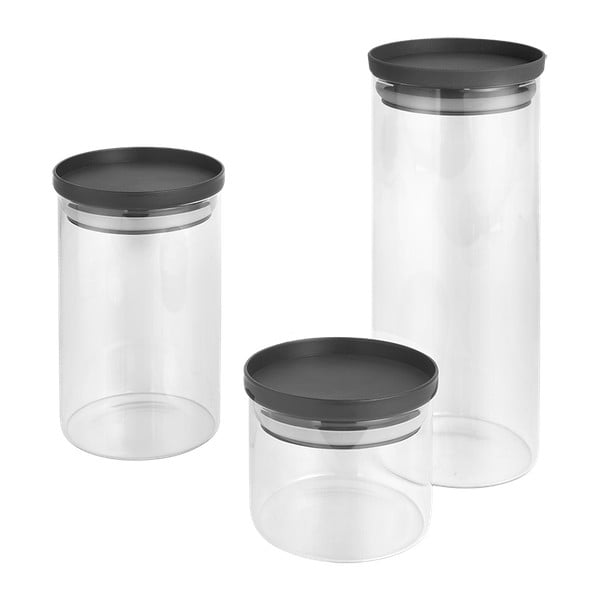 Sklenené dózy na potraviny v súprave 3 ks – Metaltex