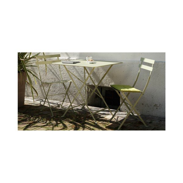 Sada 2 svetlobéžových skladacích záhradných stoličiek Fermob Bistro-image-4