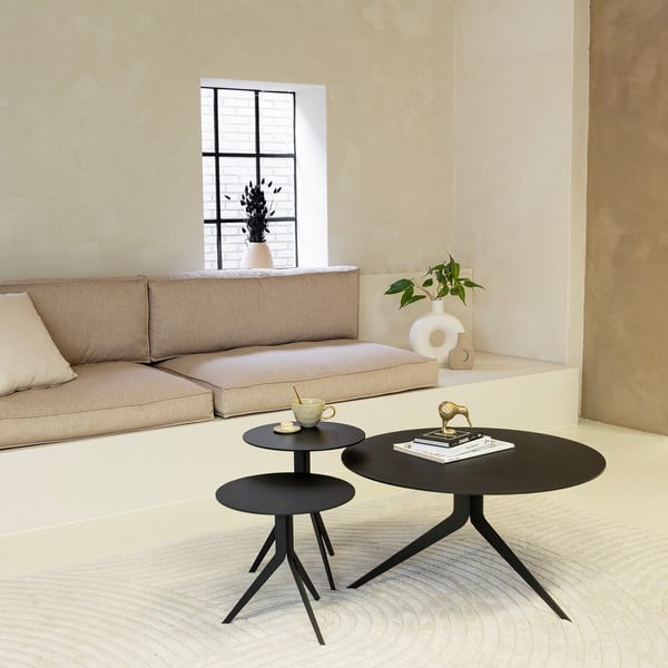Čierny kovový okrúhly konferenčný stolík ø 78 cm Daley – Spinder Design-image-3
