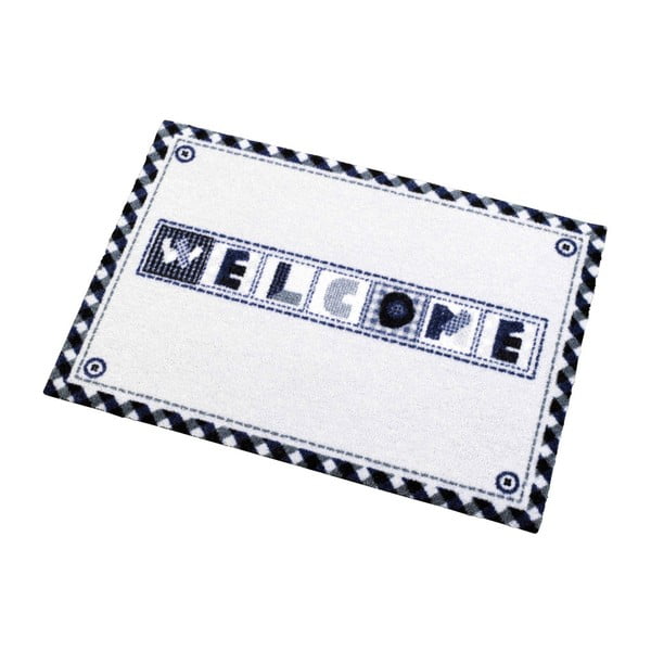 Modro-biely koberec Zala Living Welcome, 50x70 cm