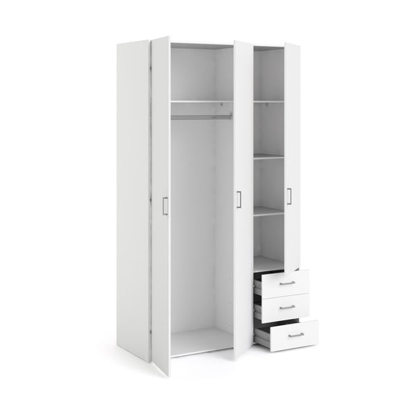 Biela šatníková skriňa 116x200 cm Space – Tvilum-image-4