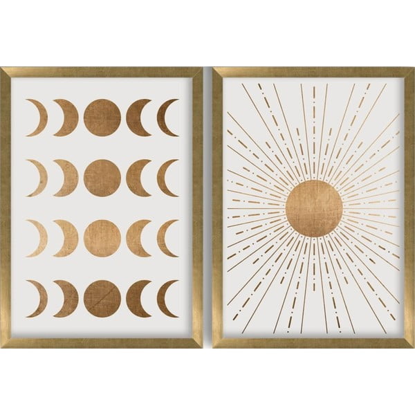 Plagát v ráme 38x53 cm Moon &amp; Sun – Wallity