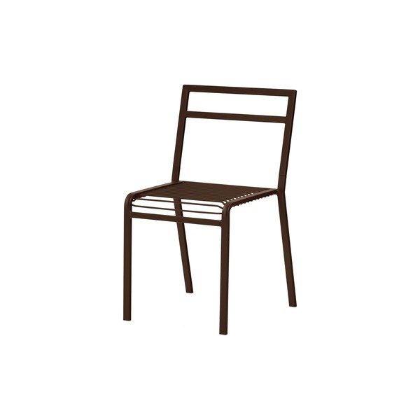 Tmavohnedá kovová záhradná stolička Oto – noo.ma