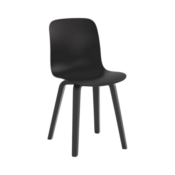 Čierna jedálenská stolička s nohami z jasanového dreva Magis Substance
