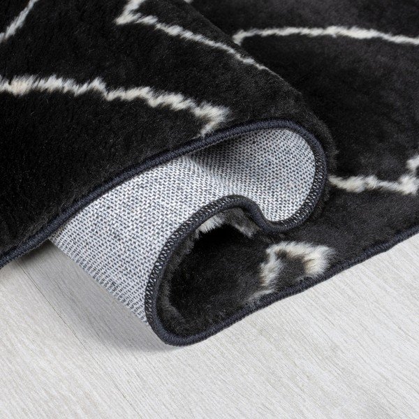 Čierny umývateľný koberec 160x230 cm Imran – Flair Rugs-image-2