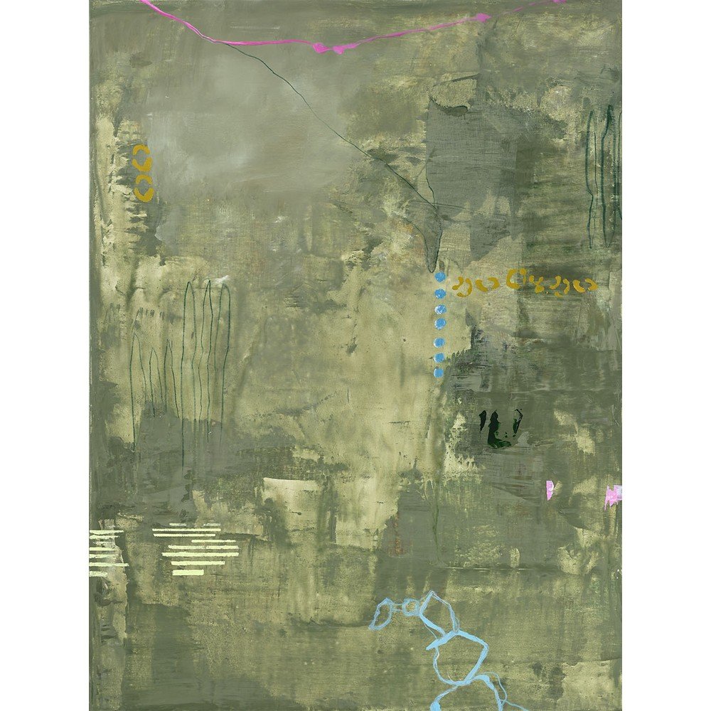 E-shop Ručne maľovaný obraz na plátne 88x118 cm Green Petite – Malerifabrikken