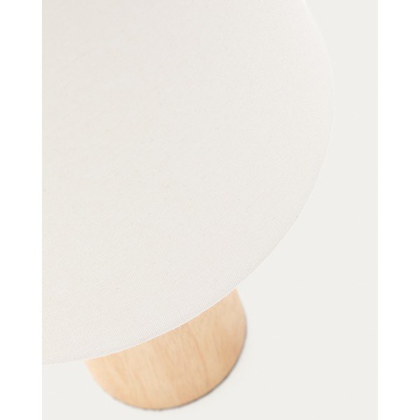 Biela/v prírodnej farbe stolová lampa z kaučukového dreva s textilným tienidlom (výška  49,5 cm) Marga – Kave Home-image-4