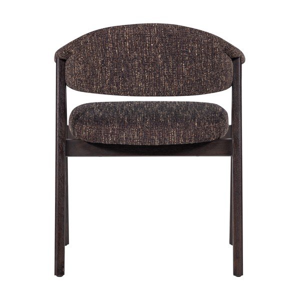 Tmavohnedá čalúnená jedálenská stolička s podrúčkami Tunar – WOOOD-image-4