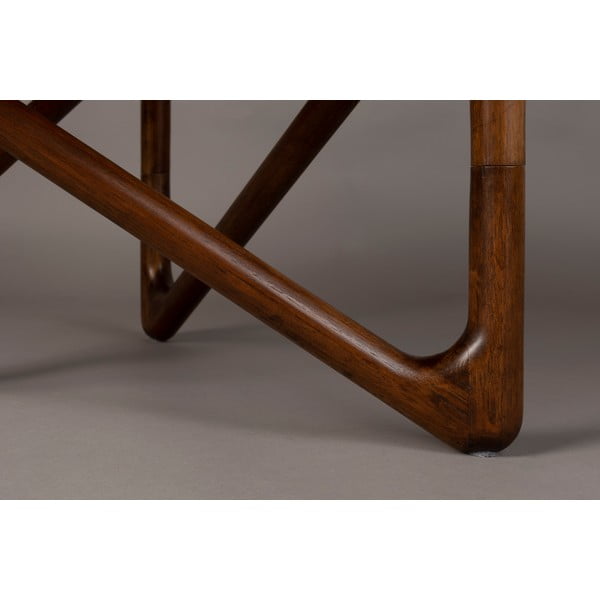 Hnedý okrúhly konferenčný stolík so sklenenou doskou ø 80 cm Naia – Dutchbone-image-1