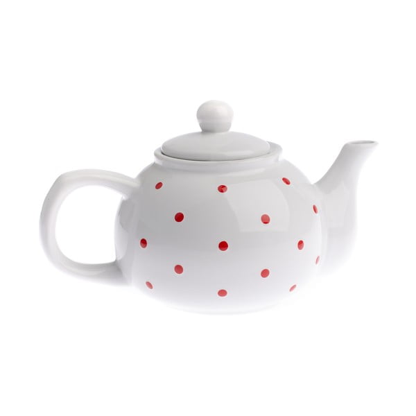 Biela keramická kanvica Dakls Dots, 1 l