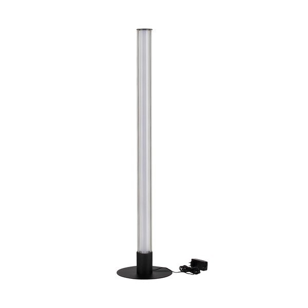 Matne čierna hliníková LED stojacia lampa so stmievačom so skleneným tienidlom (výška  130 cm) Glovia – Nova Luce