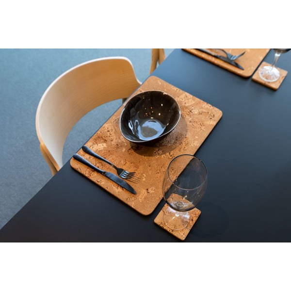 Korkové podtácky v prírodnej farbe v súprave 4 ks Querco – ZicZac-image-2