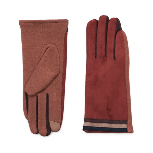 Červeno-hnedé rukavice Korres