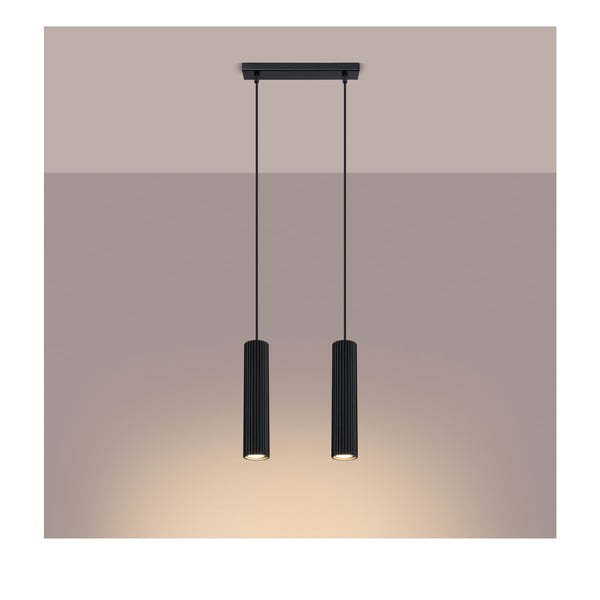 Čierne kovové závesné svietidlo Gleam – Sollux-image-1