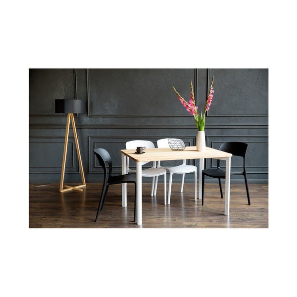 Biely jedálenský stôl so zaoblenými nohami Ragaba TRIVENTI, 120 x 80 cm-image-1