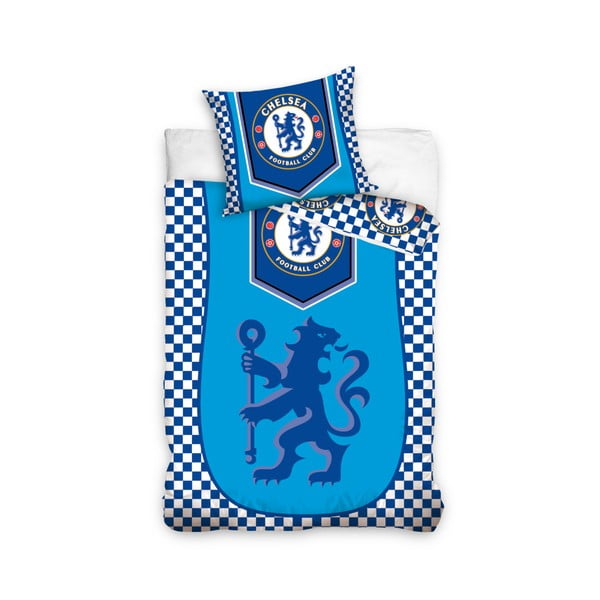 Detské bavlnené obliečky na jednolôžko CARBOTEX FC Chelsea Azul, 140 × 200 cm