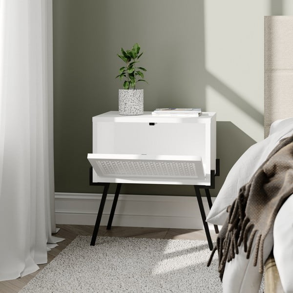 Biely nočný stolík Naive – Kalune Design-image-1