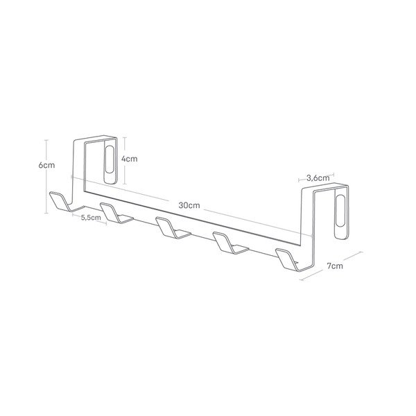 Biely kovový vešiak na dvere 30 cm Tower – YAMAZAKI-image-4