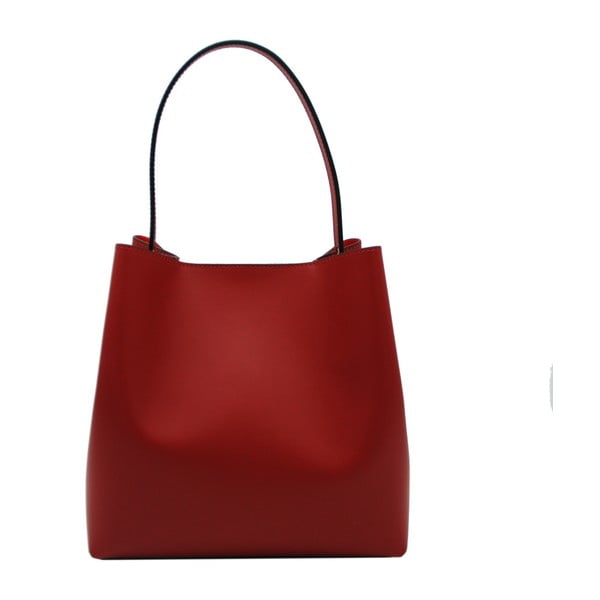 Tmavočervená kabelka z pravej kože Andrea Cardone Simple