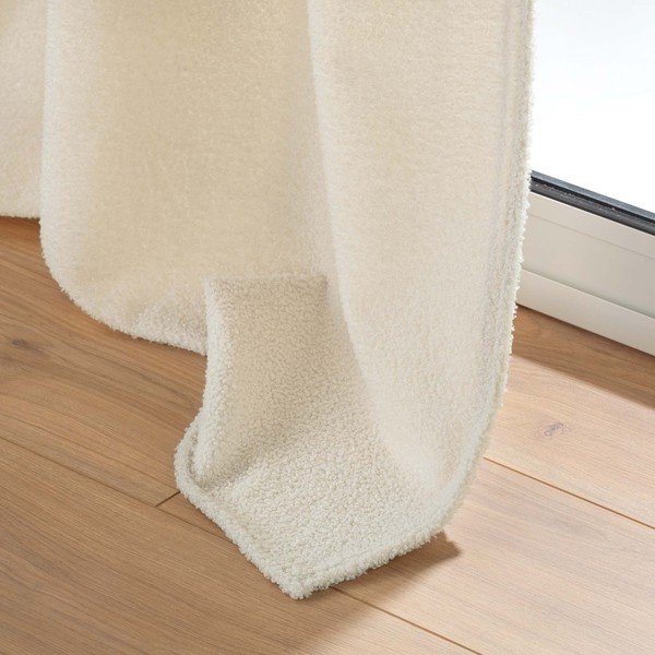 Krémový záves z materiálu buklé 140x240 cm Wooly – douceur d'intérieur-image-4