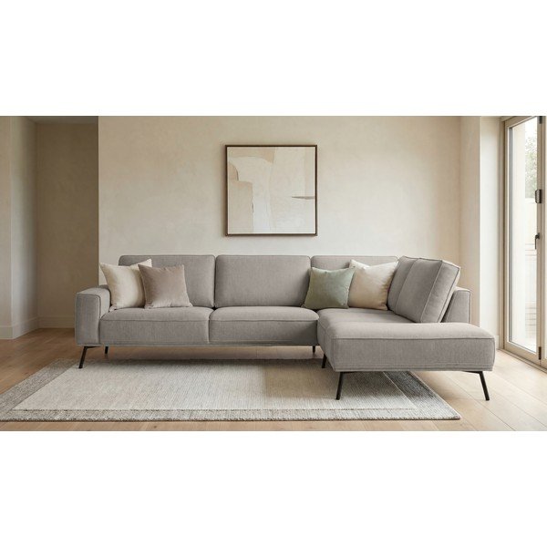 Sivobéžová ženilková rohová pohovka (pravý roh/do L) Amsterdam – Scandic-image-1