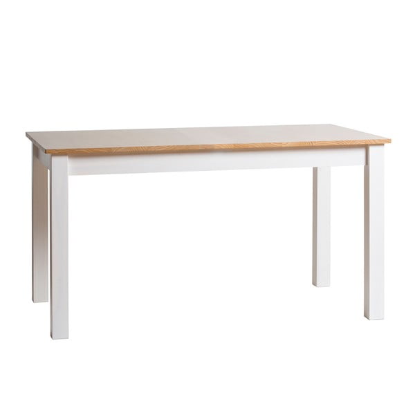 Biely jedálenský stôl z masívneho borovicového dreva Marckeric Jade, 120 × 70 cm