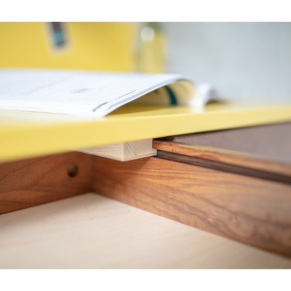 Sivý písací stôl s podnožím z jaseňového dreva Ragaba Luka Oak, dĺžka 85 cm-image-3