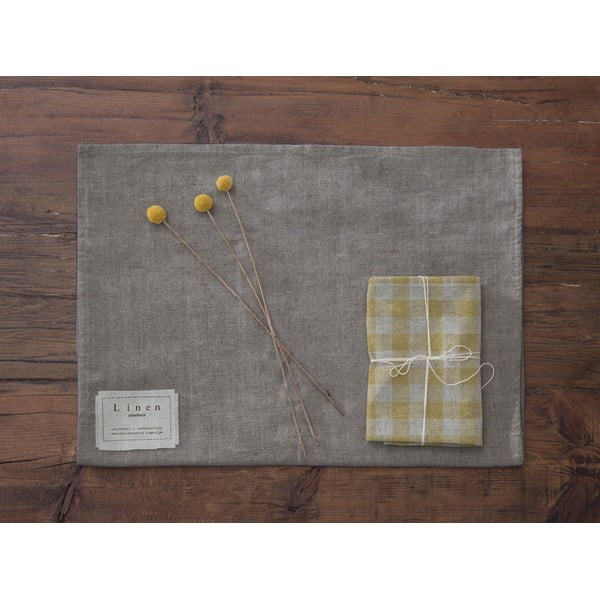 Sada 4 látkových obrúskov s prímesou ľanu Really Nice Things Beige Vichy, 43 x 43 cm-image-3