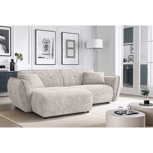 Béžová ženilková rohová pohovka (ľavý roh/s leňoškou) Nelia – Ropez-image-1