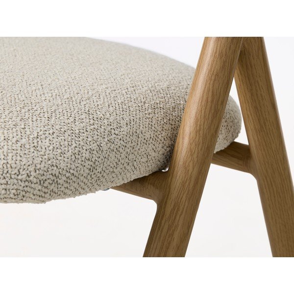 Krémovobiele/v prírodnej farbe čalúnené jedálenské kreslo s podrúčkami Frances – Unique Furniture-image-2