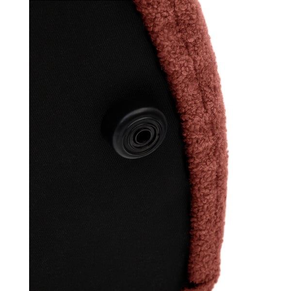 Taburet v terakotovej farbe z textílie buklé Kaeli – Kave Home-image-4