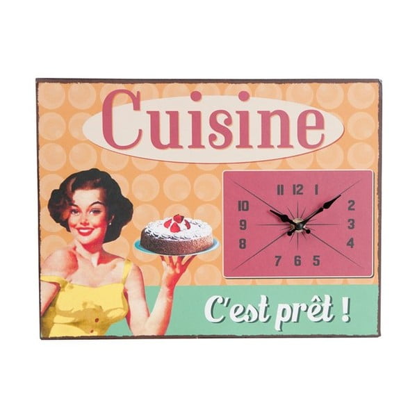 Nástenné hodiny Vintage Cuisine, 32x24 cm