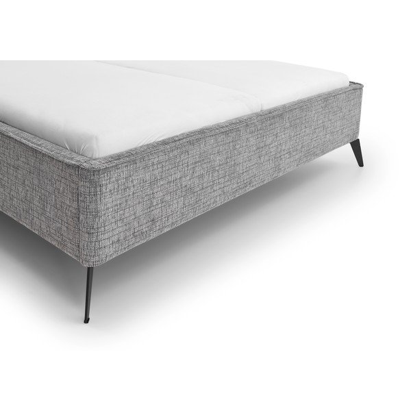 Sivá čalúnená dvojlôžková posteľ bez roštu 140x200 cm Alicante – Meise Möbel-image-3