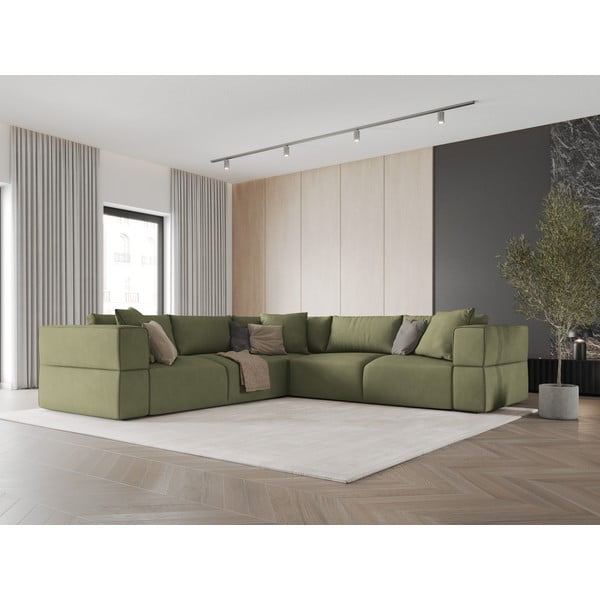 Svetlozelená variabilná rohová pohovka Esther – Milo Casa-image-1