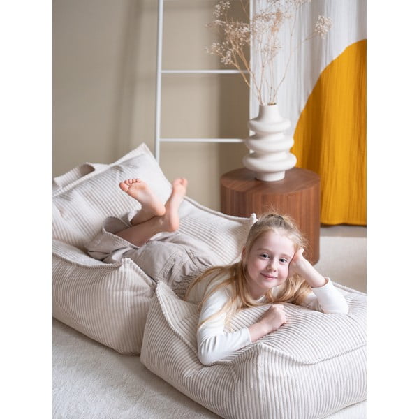Krémový menčestrový detský sedací vak Square – Wigiwama-image-2