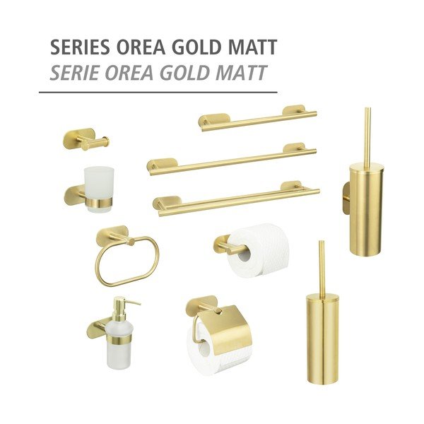 Samodržiaca WC kefa z nerezovej ocele v zlatej farbe Orea Gold – Wenko-image-4