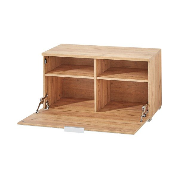 Biela skrinka na topánky v dekore duba s lavicou Telde - Germania-image-3