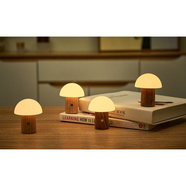 LED stolová lampa z jaseňového dreva so stmievačom v prírodnej farbe (výška  7 cm) Alice – Gingko-image-1