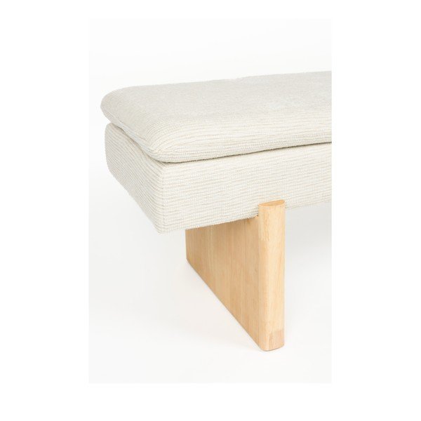 Krémovobiela polstrovaná lavica Jappo – White Label-image-4