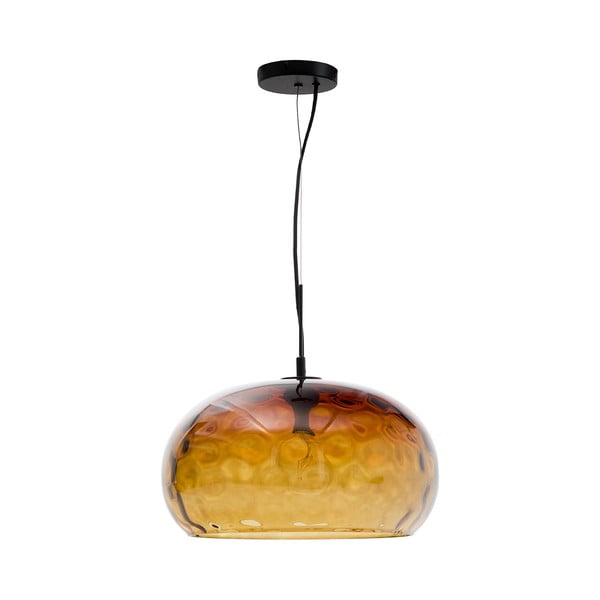 Jantárové sklenené závesné svietidlo so skleneným tienidlom ø 40 cm Balma – Kave Home
