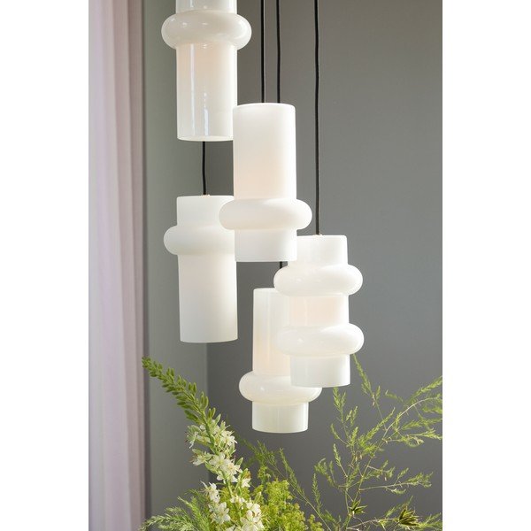 Biele sklenené závesné svietidlo ø 15 cm Pilule – Hübsch-image-2