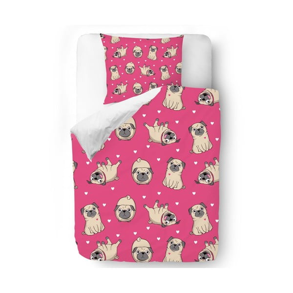 Obliečky Pink Pugs, 140x200 cm