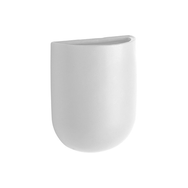 Matne biely nástenný keramický kvetináč PT LIVING Oval-image-2