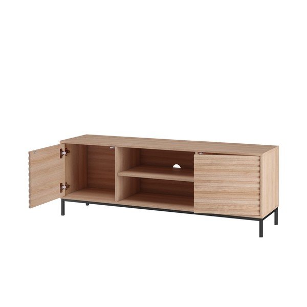 TV stolík v dekore duba v prírodnej farbe 140x50 cm Celine - Støraa-image-1